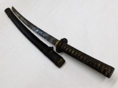A Japanese military samurai sword & scabbard, appr