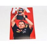 A hand signed Adrian Lewis pro darts player photog