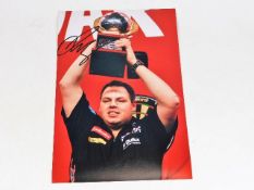 A hand signed Adrian Lewis pro darts player photog