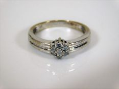 A 9ct white gold & diamond ring