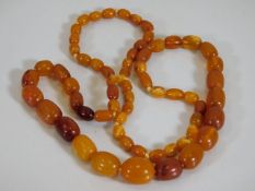 A Victorian set of amber beads approx. 37g