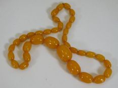 A Victorian set of amber beads approx. 24g