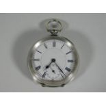 A key lever silver pocket watch