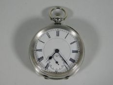 A key lever silver pocket watch
