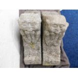 A pair of 15th/16thC. carved granite gargoyles app