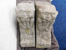 A pair of 15th/16thC. carved granite gargoyles app