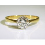 A ladies 18ct diamond solitaire ring of approx. 1.6ct of good clarity