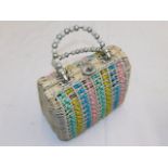 A decorative beadwork bag