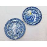 Two 19thC. blue & white transferware plates includ