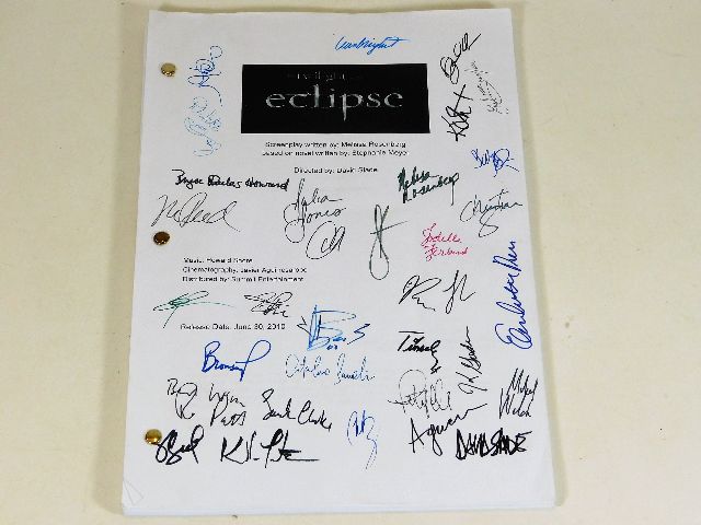 A Twilight Eclipse script with facsimile signature
