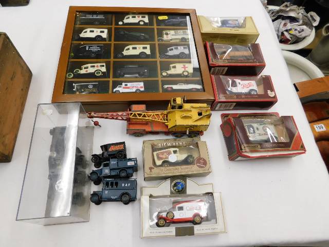 A boxed display set of diecast cars & other diecas