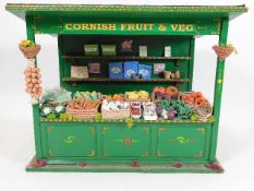 A Cornish made detailed model of fruit & veg stand