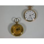 A gold plated Elgin pocket watch twinned with one