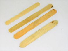 Four Victorian ivory page turners