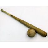 A vintage softball & bat game