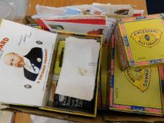 A boxed large quantity of stamps on paper & relate