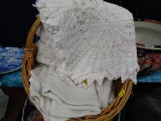 A wicker basket of lace work