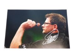 A hand signed James Wade pro darts player photogra