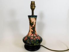 A Moorcroft pottery lamp base approx. 12.5in with