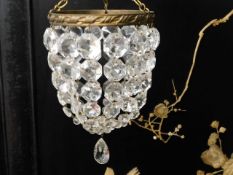 Three small cut glass crystal chandeliers