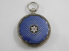An antique white metal Soldano pocket watch with e