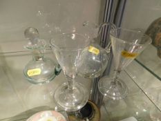 A Georgian sherry glass & three other pieces of an