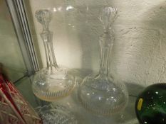 A pair of c.1900 decanters
