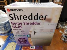 A boxed Rexel shredder