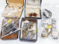 A quantity of costume jewellery & watches