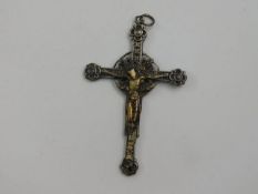 A white metal crucifix