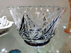 A Bohemian cut glass bowl