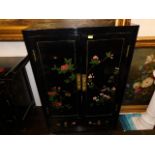 A mid/late 20thC. Oriental lacquerware cabinet