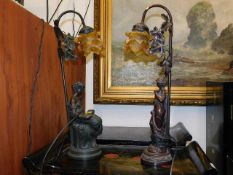A decorative pair of table lamps