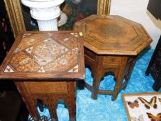 Two c.1900 Anglo Indian inlaid tables, some faults
