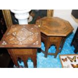 Two c.1900 Anglo Indian inlaid tables, some faults