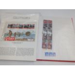 A stamp album twinned with a collection of cigaret