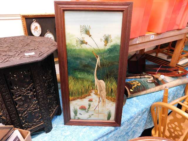 A Victorian back painted glass picture