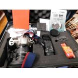 A Canon EOS 300 camera with accessories, tripod &