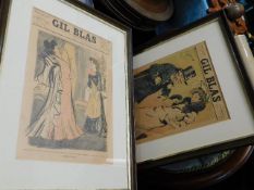Seven framed decorative prints