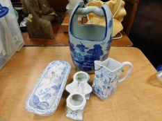 A late 20thC. Chinese ceramic basket & other ceram