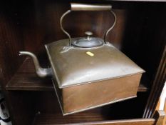 A 19thC. square bottomed copper "Dartmoor" kettle