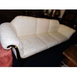 An upholstered 19thC. continental three seater mah