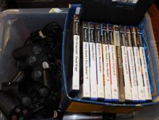 A boxed quantity of Playstation 2 games twinned wi