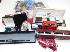 A quantity of costume jewellery & two diecast vehi