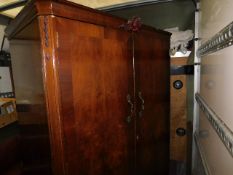 A flame mahogany double wardrobe & one other