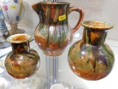 Three pieces of Lamorna studio pottery