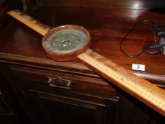 A mahogany cased clinometer compass style rule, da