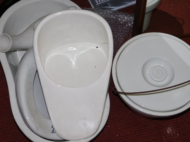 A quantity of ten slip pans & other sanitary items