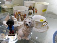A Staffordshire poodle & other items