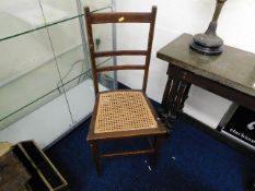 A cane bedroom chair